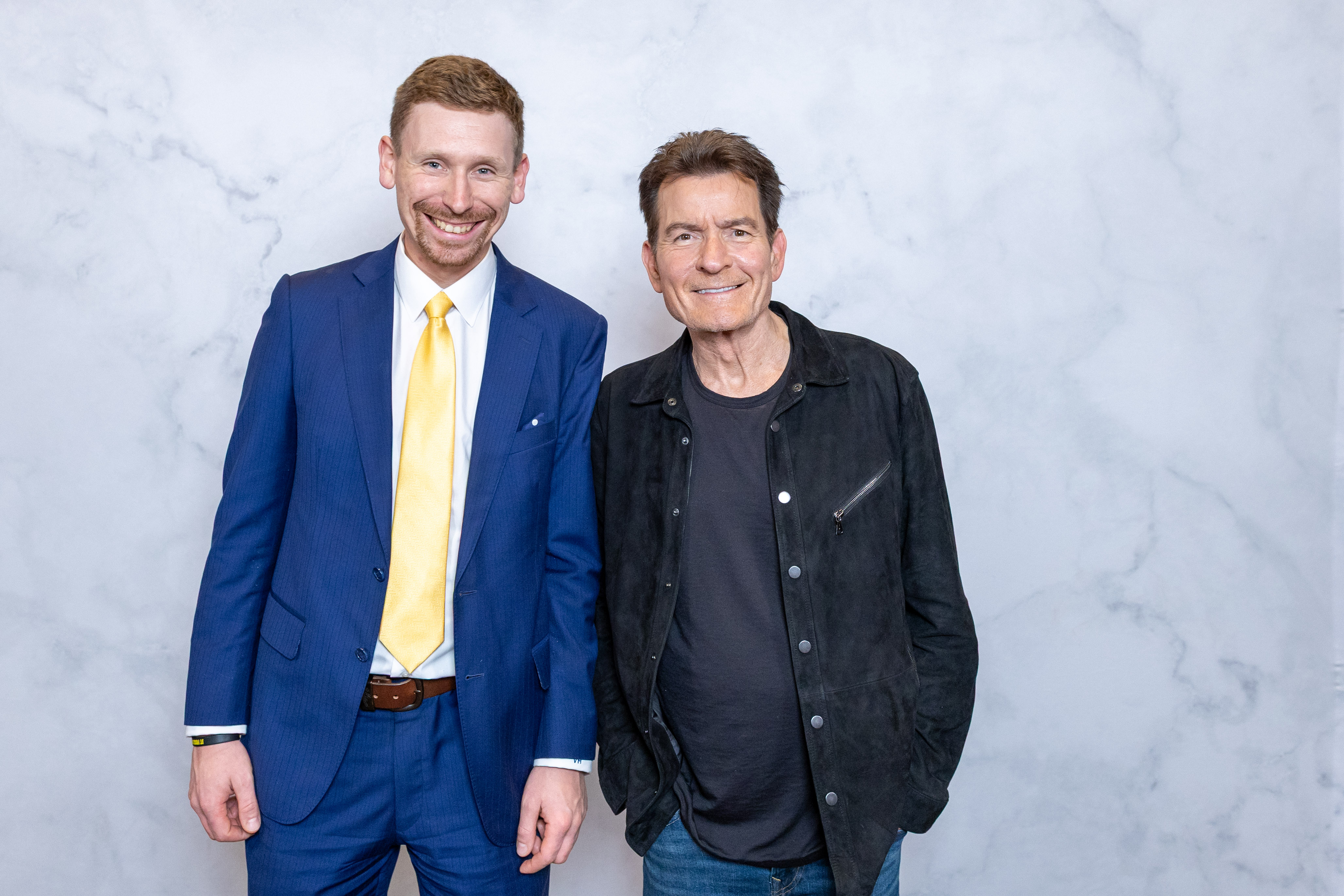 Vincent Hovorka with Charlie Sheen